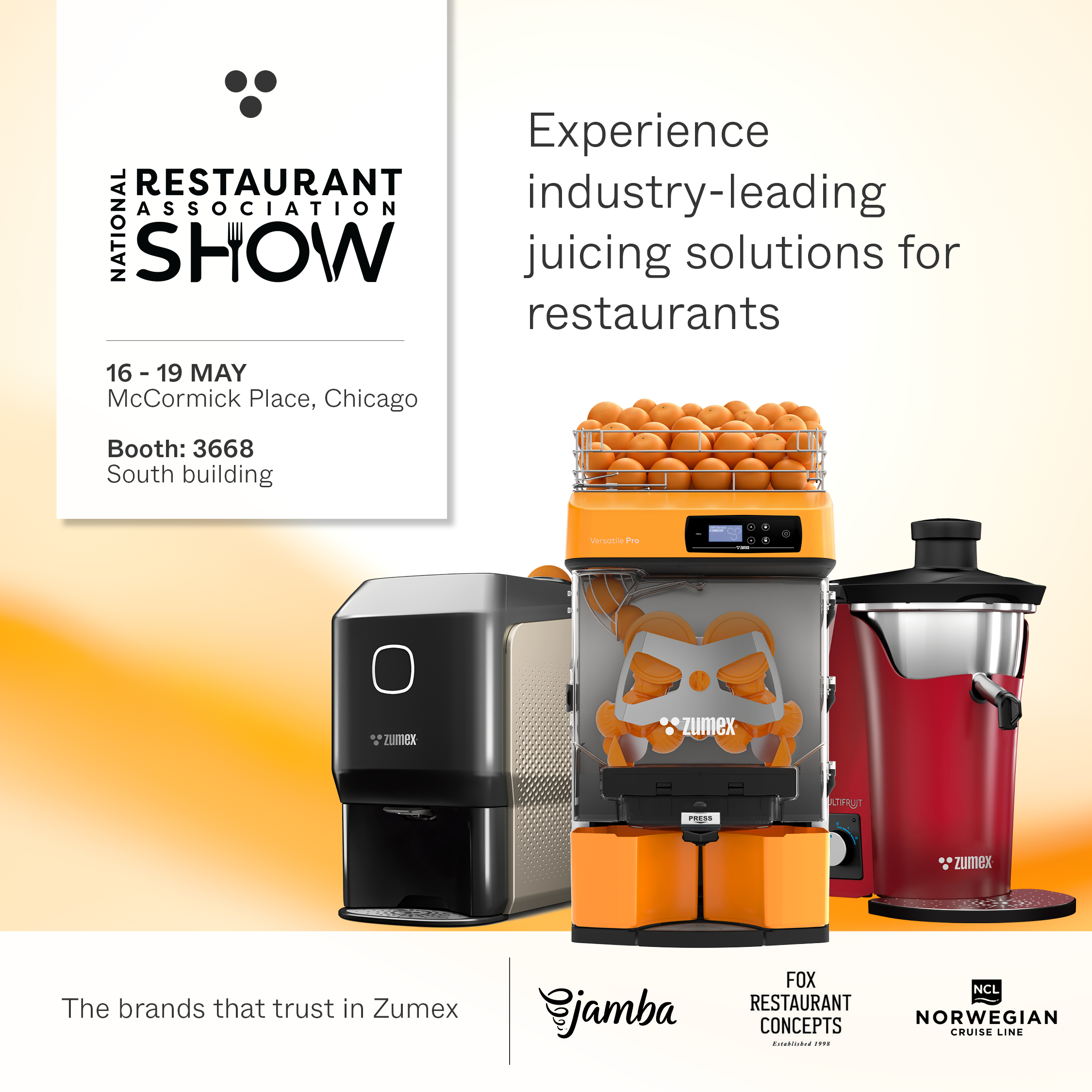 Zumex at NRA Show Chicago | Innovation in fresh juice for foodservice