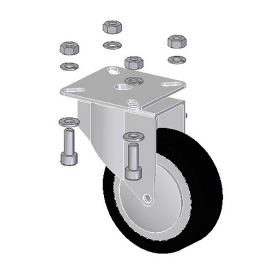 SET WHEEL WITHOUT BRAKE S.S PODIUM